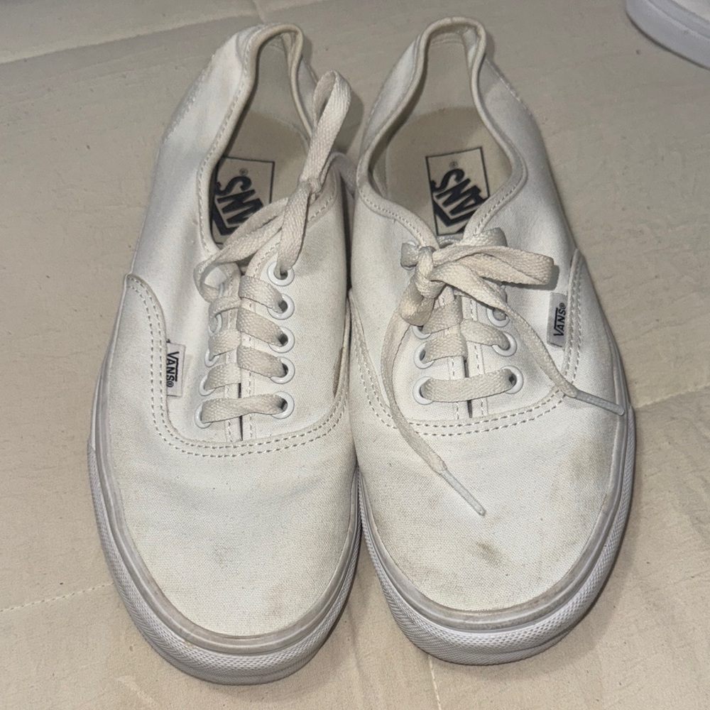 Vans Men's White Canvas Sneakers